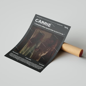 Carrie Movie Poster, With A Quote From The Movie (Dark Version 4)
