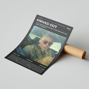 Knives Out Movie Poster, With A Quote From The Movie (Dark Version 2)
