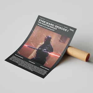 Star Wars: Episode 1 The Phantom Menace Movie Poster, With A Quote From The Movie (Dark Version 3)