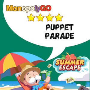 Monopoly_Go Stickers 4 Star Puppet Parade Set 14 Summer Escape  || Fast Delivery