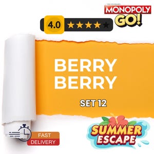 Berry Berry Set 12 Monopoly_Go Stickers 4 Stars || Fast Delivery
