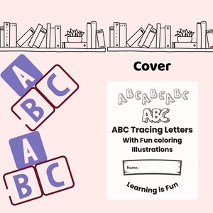 ABC Tracing and Coloring Illustration | A-Z Printable Worksheet for Kids | Fun Preschool Alphabet Practice Pages | PDF Printable