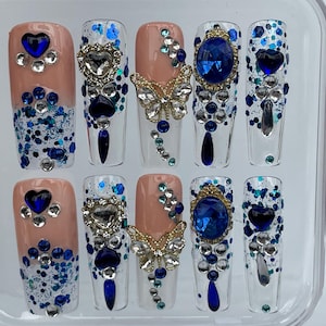 Colourful Nail,Nail Art,Nail Polish,Acrylic Press On,Press On Nail,Nail Design,Handmade Nail,Mom Gift,Gifts For Her