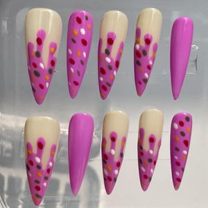 Pink Nail,Nail Art,Nail Polish,Press On Nail,Nail Design,Nail Decal,Mom Gift,Gifts For Her