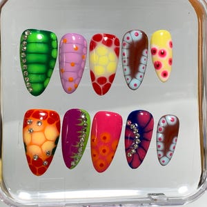 custom press on nails/party press on nails/Flakes for nails/ nails gift/  nails/Give her nails/Summer nail