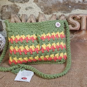 Handmade shoulder bag, unique original bag, handmade bag for women, multi-colored crochet bag, gift idea bag for her