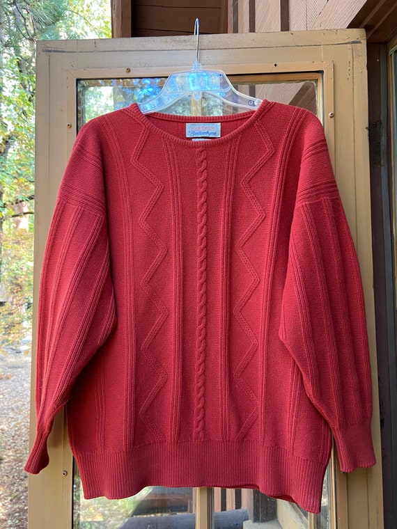 Vintage Red Cashmere Sweater - Made in Scotland b… - image 1