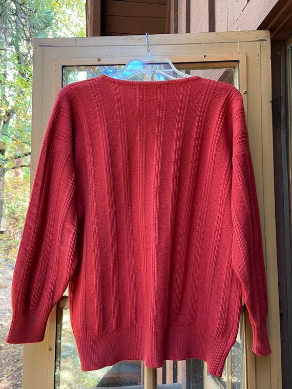 Vintage Red Cashmere Sweater Made in Scotland by Ballantyne Size