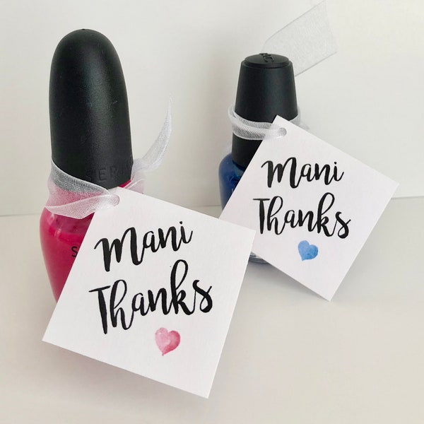 Mani Thanks Tag I Print at Home I Nail Polish Favor Tags I Baby Shower Printable Tags