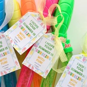 Summer Bubbles Tag I Print at Home Tag Ich hoffe, dein Sommer sprudelt vor Spaß! I Schulanfang I Klasse Geschenkanhänger