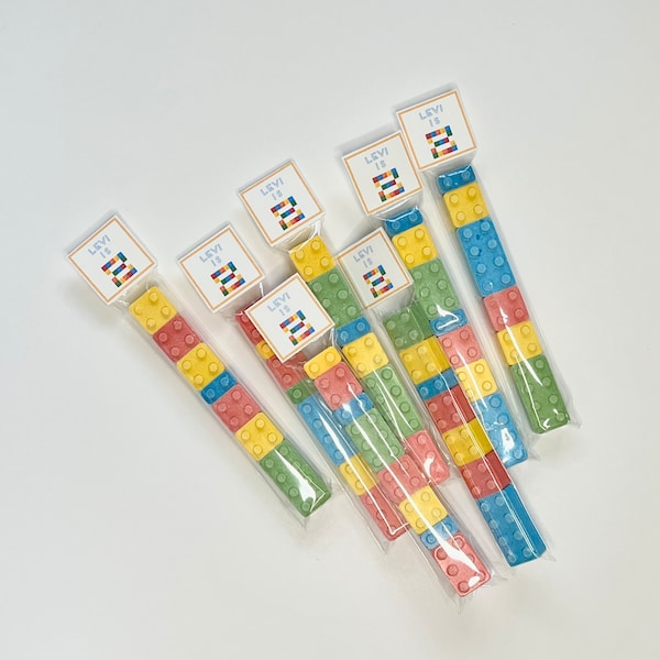 Birthday Party Favor I Mini Sized Bricks Themed Party Favor I Personalized Bricks Birthday Favor I Candy Favors I Colorful Party Favors