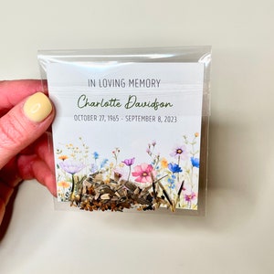 Wildflower Memorial Seed Envelope | Sympathy Seeds | In Loving Memory | Celebration of Life | Funeral Favor | Personalized