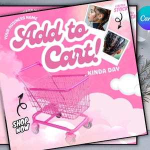 Add to Cart Flyer, Hair Stylist Flyer, Add to Bag Flyer, Bookings Flyer for Beauty Hair Wig Lashes Nails Braids Makeup. Nails & Salon
