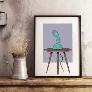 Ericofon, Cobra Phone, Ericophone, afdrukbare muurkunst, moderne kunst uit het midden van de eeuw - voor ingelijste kunst, posters, onderzetters, kaarten, enz.