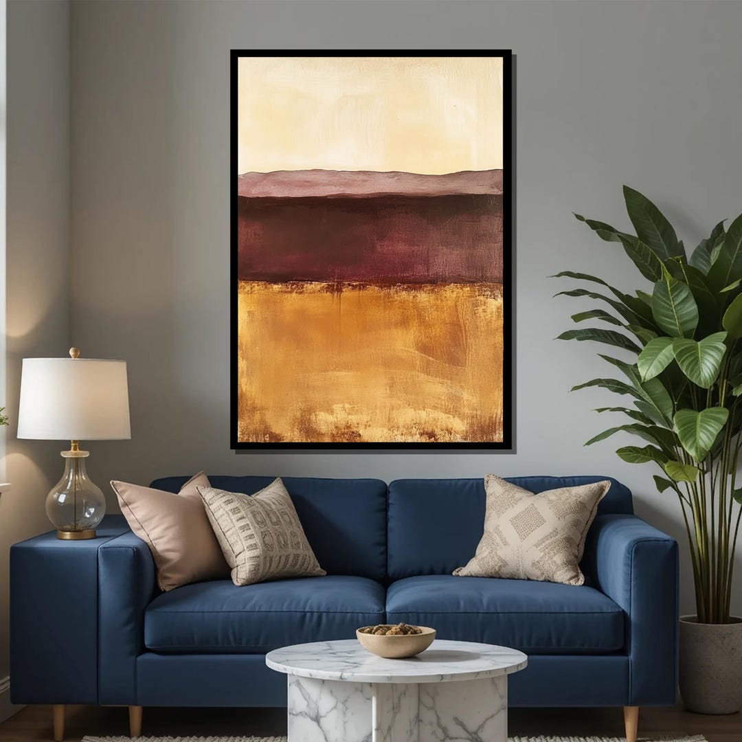 Mark Rothko Netural Mark Rothko Abstract Canvas Painting, Neutral Color Field Art, Earth ...