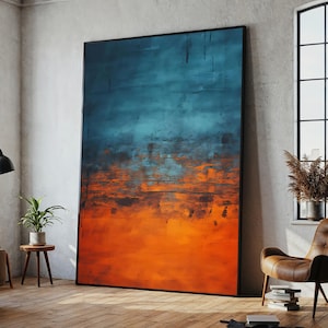 Mark Rothko Abstract Blue and Orange Art Print, Modern Minimalist Wall Decor, Abstract Landscape, Contemporary Home Decor
