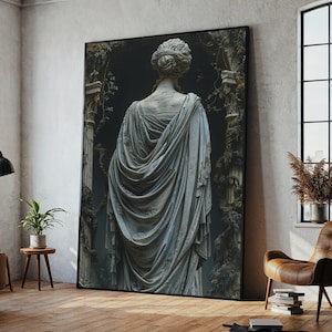 Ancient Statue Canvas Painting – Classical Marble Woman Wall Art – Ready to Hang Gift for Art Lovers