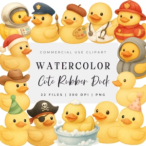 Lindo pato PNG Clipart Pato de goma Ilustración Acuarela digital Clipart Descargar