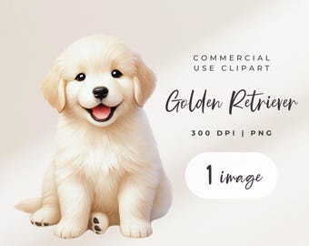 Golden Retriever Puppy Clipart: Dog Lovers PNG (Instant Download)
