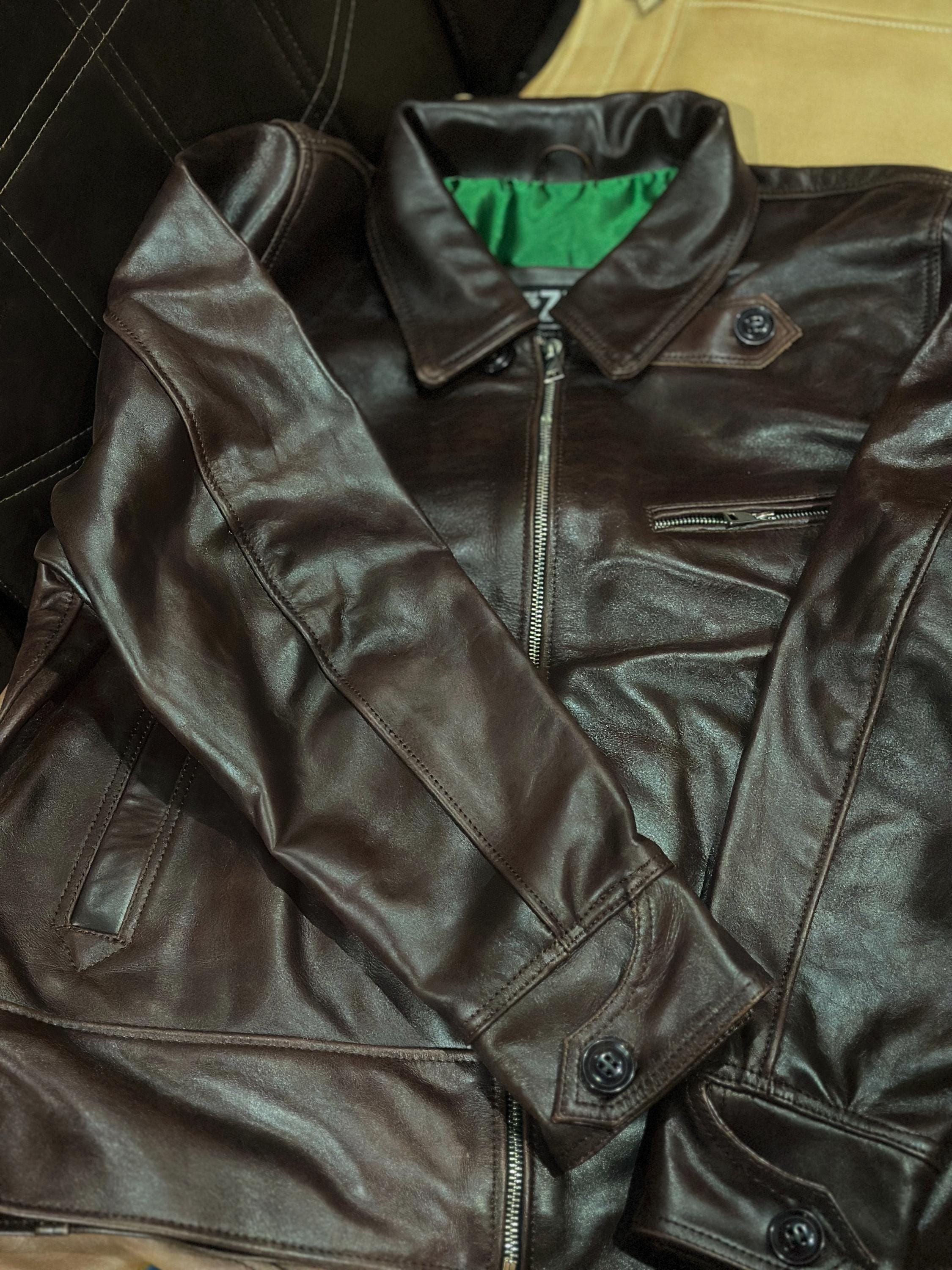 40s Sports Leather Jacket - Etsy