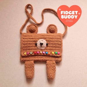 Perlen Fidget Toy häkeln Muster - Low Sew - Einfache Häkelanleitung - Amigurumi Fidget Toy - BÄR der Fidget Beutel