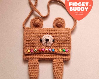 Beaded Bear Fidget Toy Crochet Pattern - Low Sew (PDF Pattern)