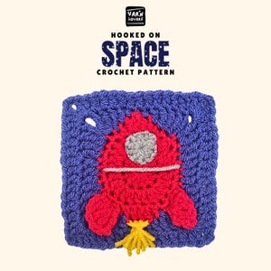 ロケットグランマスクエアクロッシェパターン - 宇宙のPDF画像とチャート図
