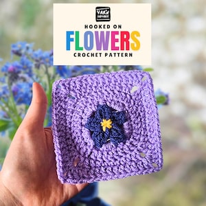 The Forget Me Not Granny Square Crochet Pattern - Flower PDF Pictures and Chart Diagram