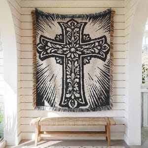 Cross Overlay Mosaic Crochet Pattern - Christian Religious Blanket image 2