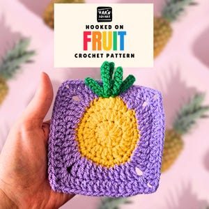 Patrón de crochet "Abuela Piña" - Imágenes y diagrama de frutas en PDF