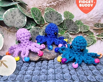 Fidget haakpatroon octopus met kralen – amigurumi zonder naai (pdf-patroon)