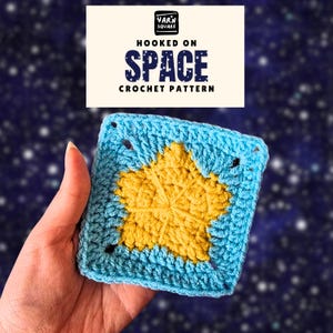 Patrón de crochet cuadrado de la abuela estrella - Imágenes y diagrama del espacio en PDF