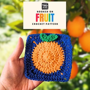 Patrón de crochet "Abuela Naranja" - Imágenes y diagrama de frutas en PDF