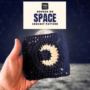 The Moon Granny Square Crochet Pattern - Space PDF Pictures and Chart Diagram