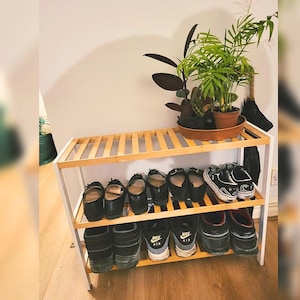 3 Tier Bamboo Shoe Rack Organizer, Natural Wood Shoe Shelf Stand, Entryway Storage Unit, Eco-Friendly Shoe Holder