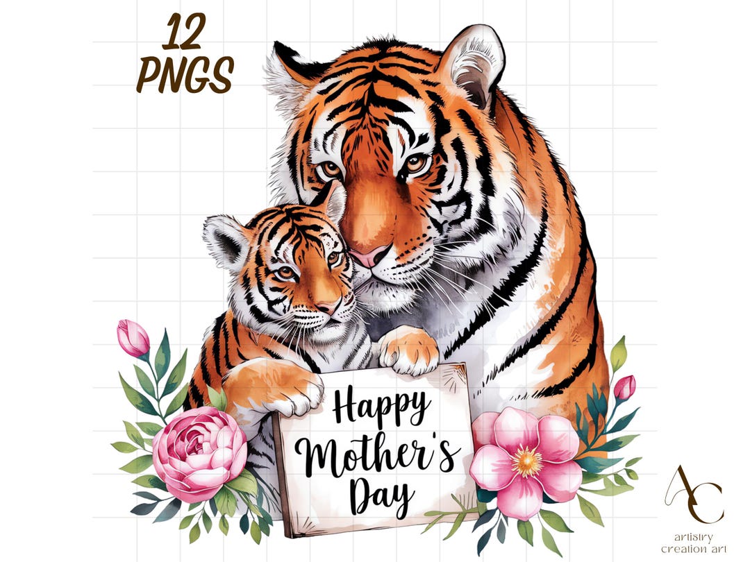 12 Mothers Day Wildlife Clipart, Happy Mother's Day Png, Baby Animal ...