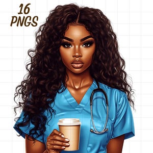 16 Clipart di infermiere nere, Dottoresse, Donna afro Rn png, Medico donna, Ragazza afroamericana, Assistenza sanitaria ospedaliera, Assistenza sanitaria Scrubs