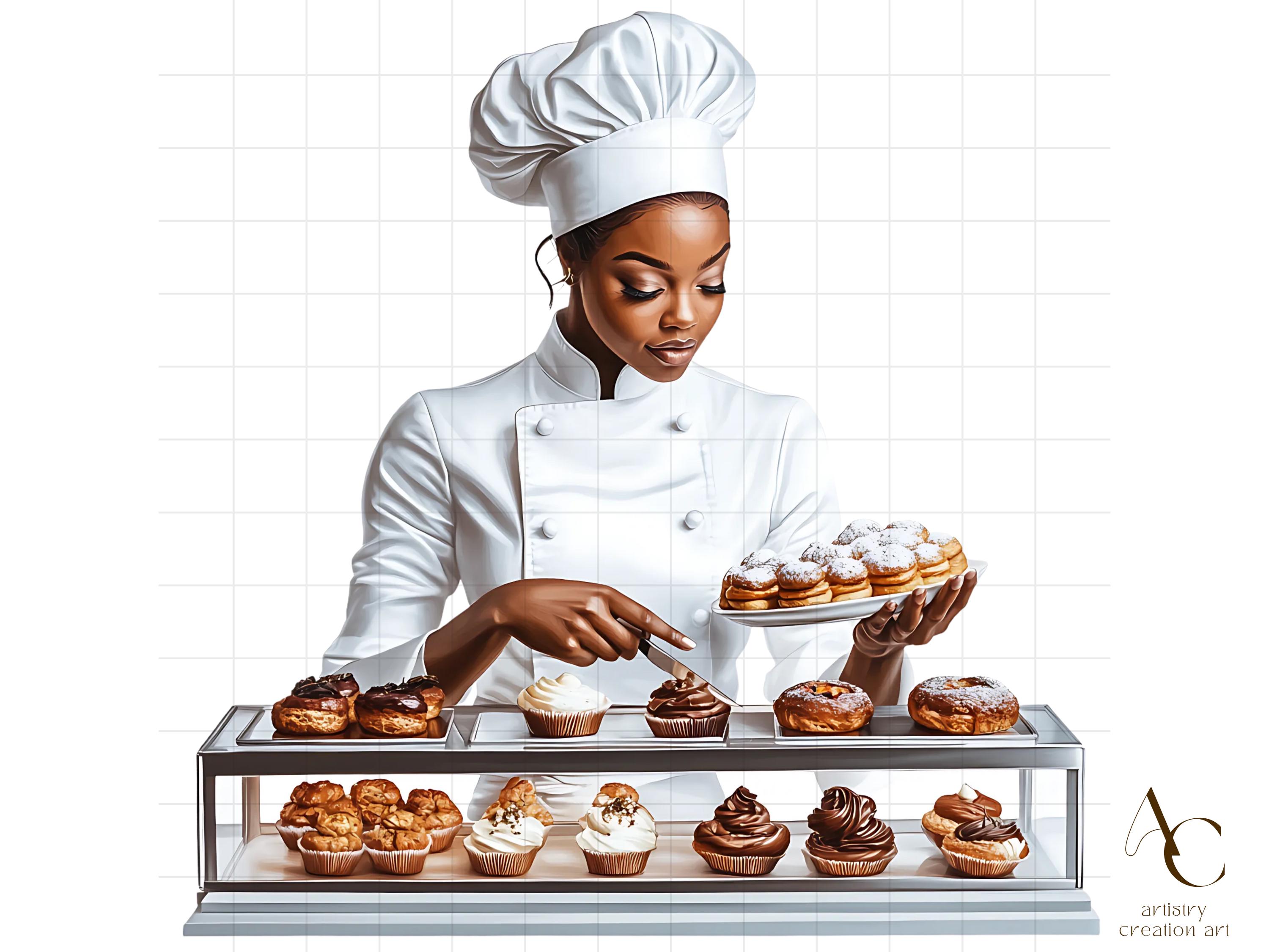 13 Black Woman Chef Clipart Bundle, Women Cooking, Afro Cook Png ...