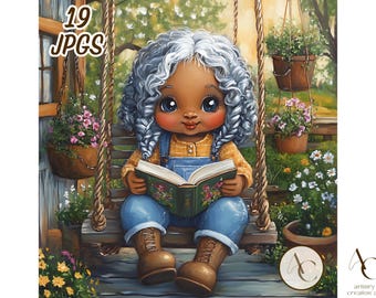 19 Black grandma JPG, Elderly women clipart, Old afro woman painting, African American, Beautiful female girl, Melanin magic, Grandmother