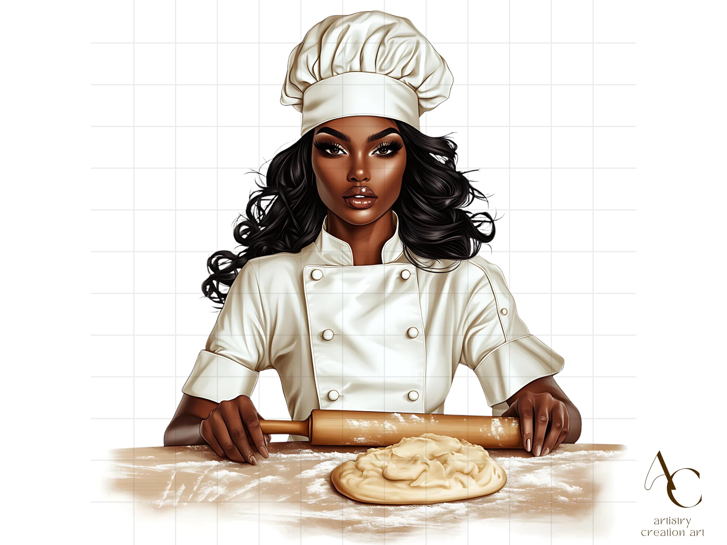 13 Black Woman Chef Clipart Bundle, Women Cooking, Afro Cook Png ...