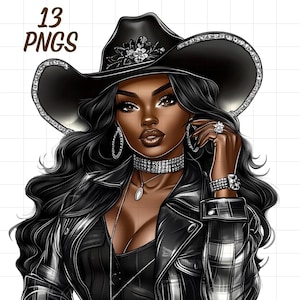 13 Stylish black cowgirl clipart, Western women, Afro woman png, Rodeo lover, African American girl, Wild west glam, Cowboy country fashion