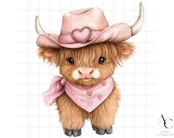 Cowgirl baby highland cow png, Coquette western calf, Farm animal clipart, Cute cowboy rodeo, Wild west country, Howdy heart, Cattle bull