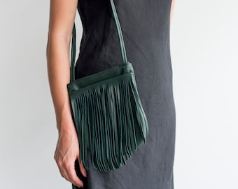 Fringe Bag. Festival Bag. leather fringe pouch. wedding bag. boho style bag. crossbody bag.