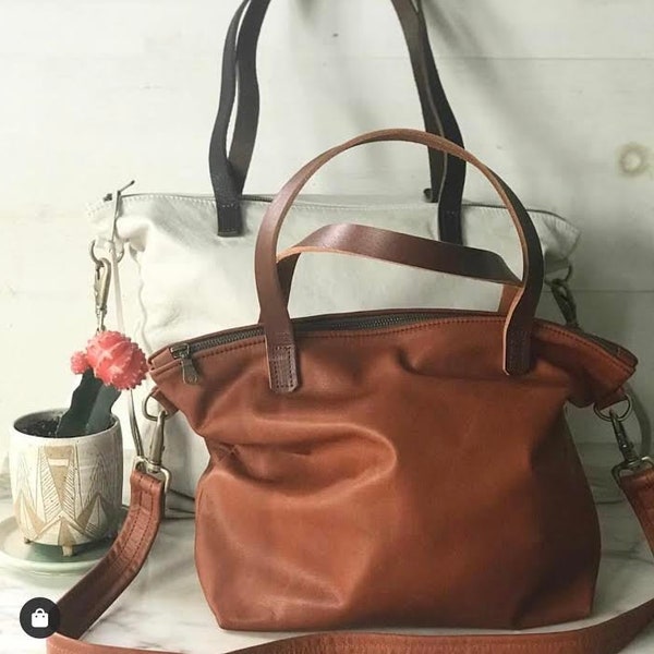 Brown Leather Tote - Etsy