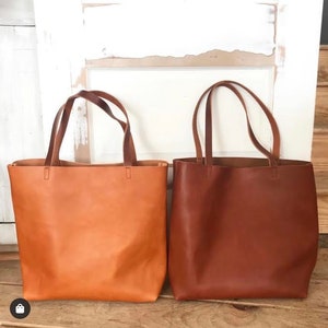 Brown Leather Tote Bag brown leather tote Distressed Brown Leather Travel Bag Leather Market bag crossbody bag Sale image 1