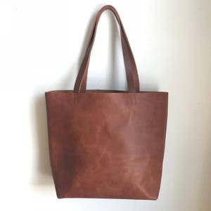 Brown Leather Tote Bag brown leather bag Brown Leather Travel Bag Leather Market bag laptop bag cross body tote Sale image 8