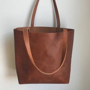 Brown Leather Tote Bag brown leather bag Brown Leather Travel Bag Leather Market bag laptop bag cross body tote Sale image 9