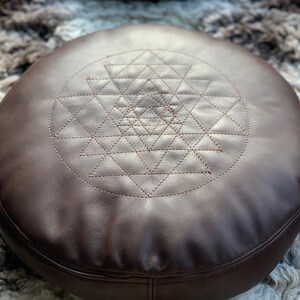 Floor pouf, meditation pillow, leather cushion, kafu, floor pillow
