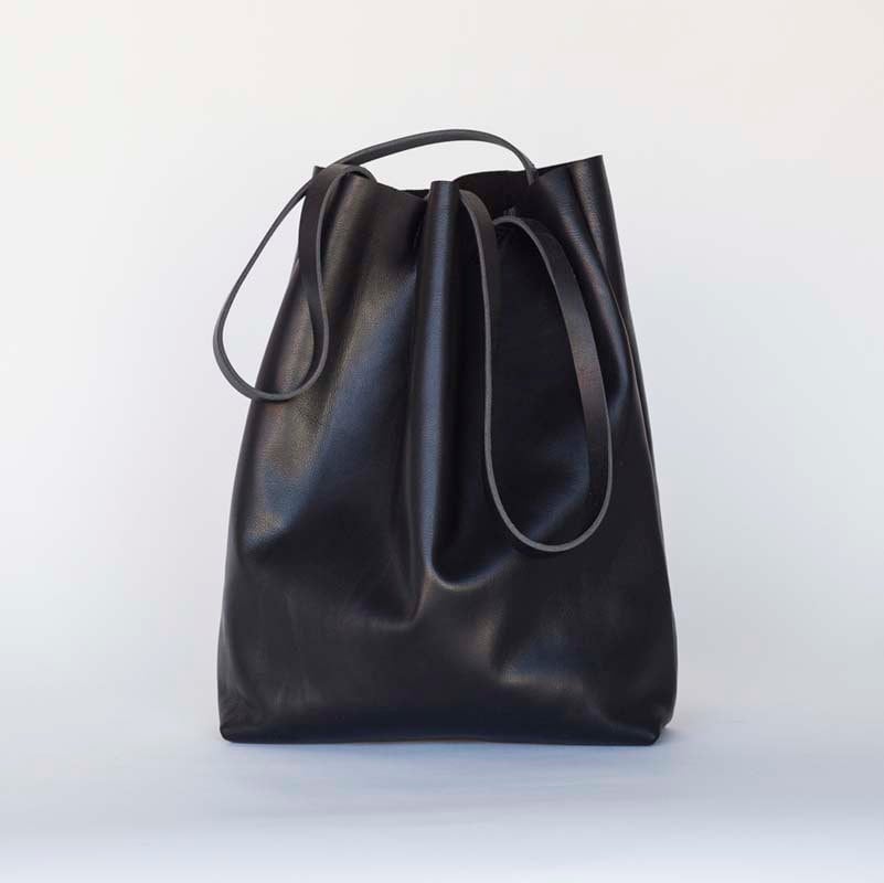 Large Black Leather Tote Bag Oversized Black Leather Bag Etsy