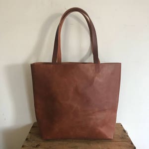Brown Leather Tote Bag brown leather bag Brown Leather Travel Bag Leather Market bag laptop bag cross body tote Sale image 6